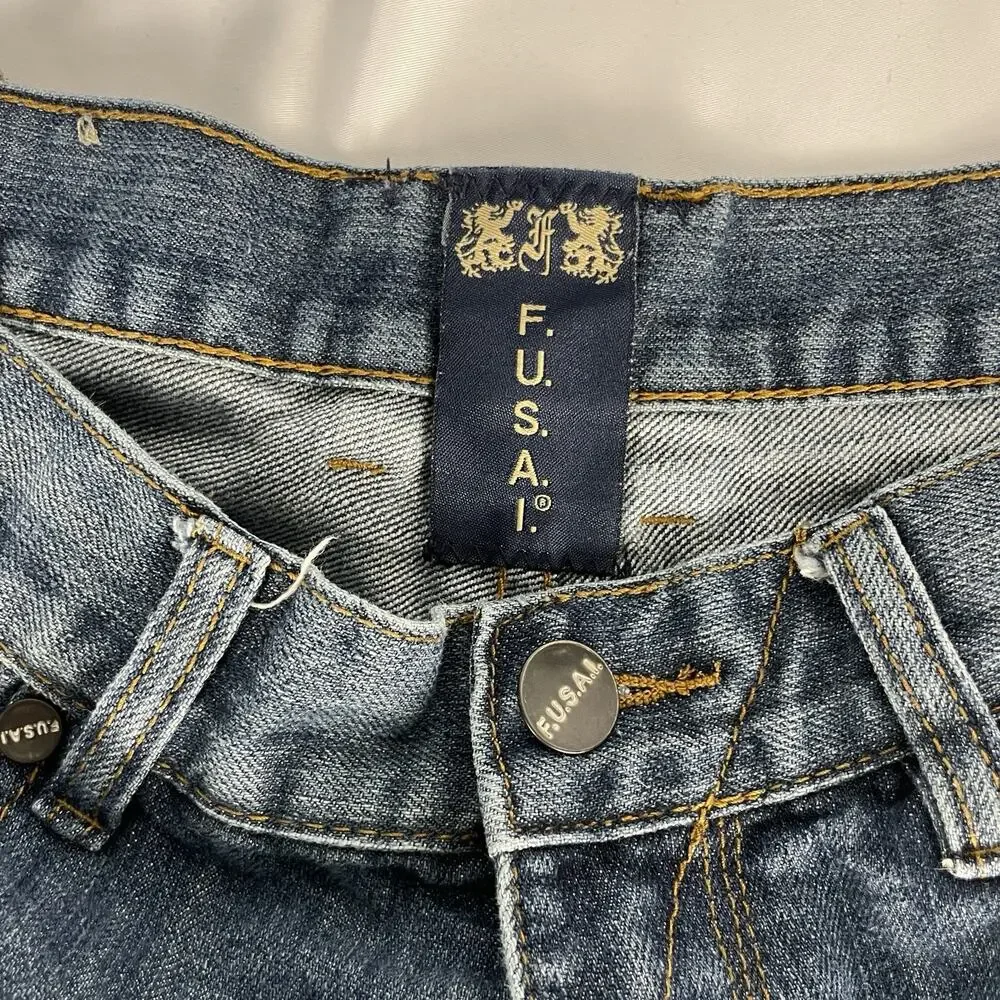 Fusai Jeans Men's 34x30 (34x29) Denim Straight Leg 100% Cotton